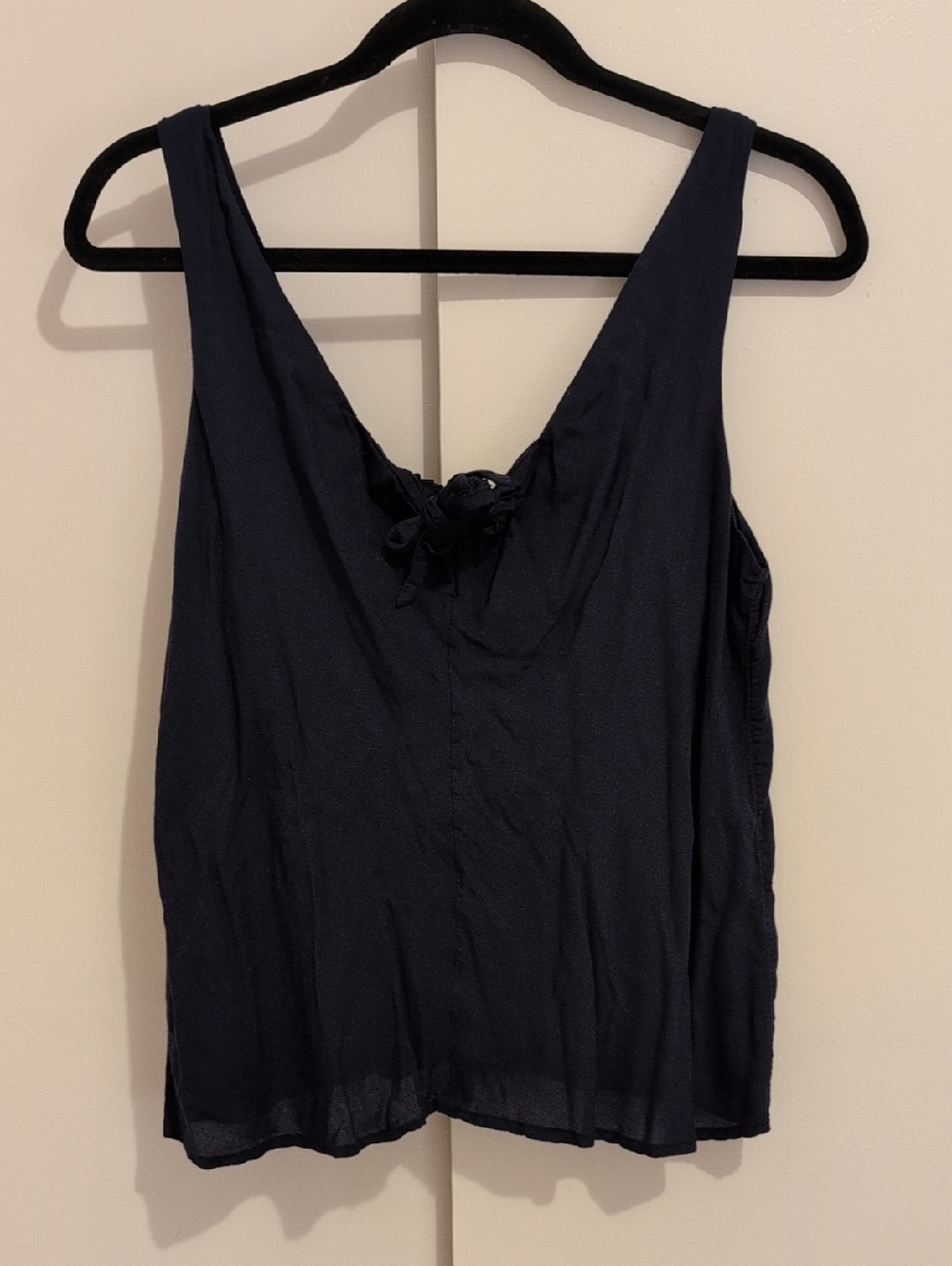 Maeve Navy Verena Tie Front Tank Top Size Small Anthropologie Modal Top